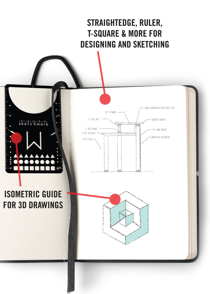 Sketchmark ProRuler: Stainless Steel Bookmark Stencil for Designers,  Architects, & Engineers
